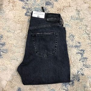 Zara dark wash/black distressed denim